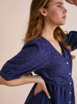 Everbelle Patched Broderie Top 10 -Fit In Dress Sales tuc142226136 Navy R Z002A