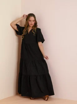 Everbelle Broderie Maxi Dress 10 7 Everbelle Broderie Maxi Dress 10 -Fit In Dress Sales tuc142228473 Black R Z001A