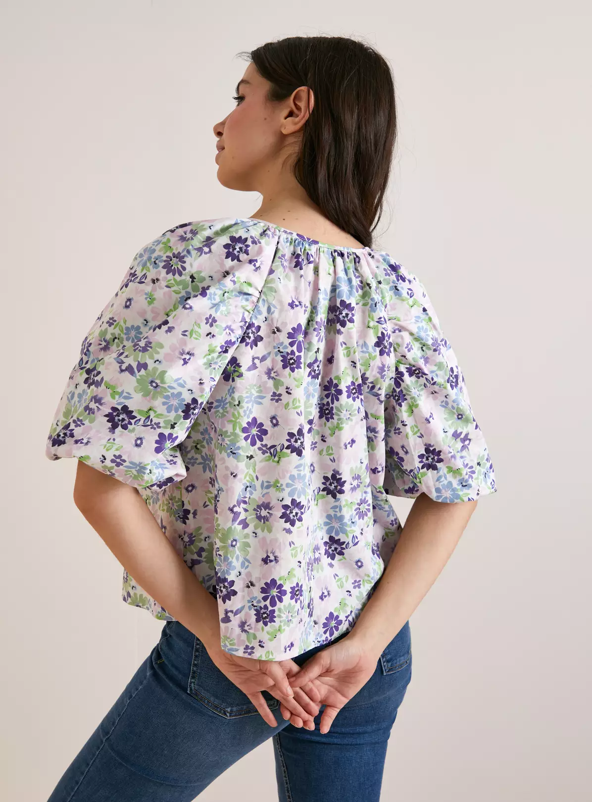 Everbelle Floral Bloom Poplin Blouse - 18 4 Everbelle Floral Bloom Poplin Blouse - 18 - Image 4