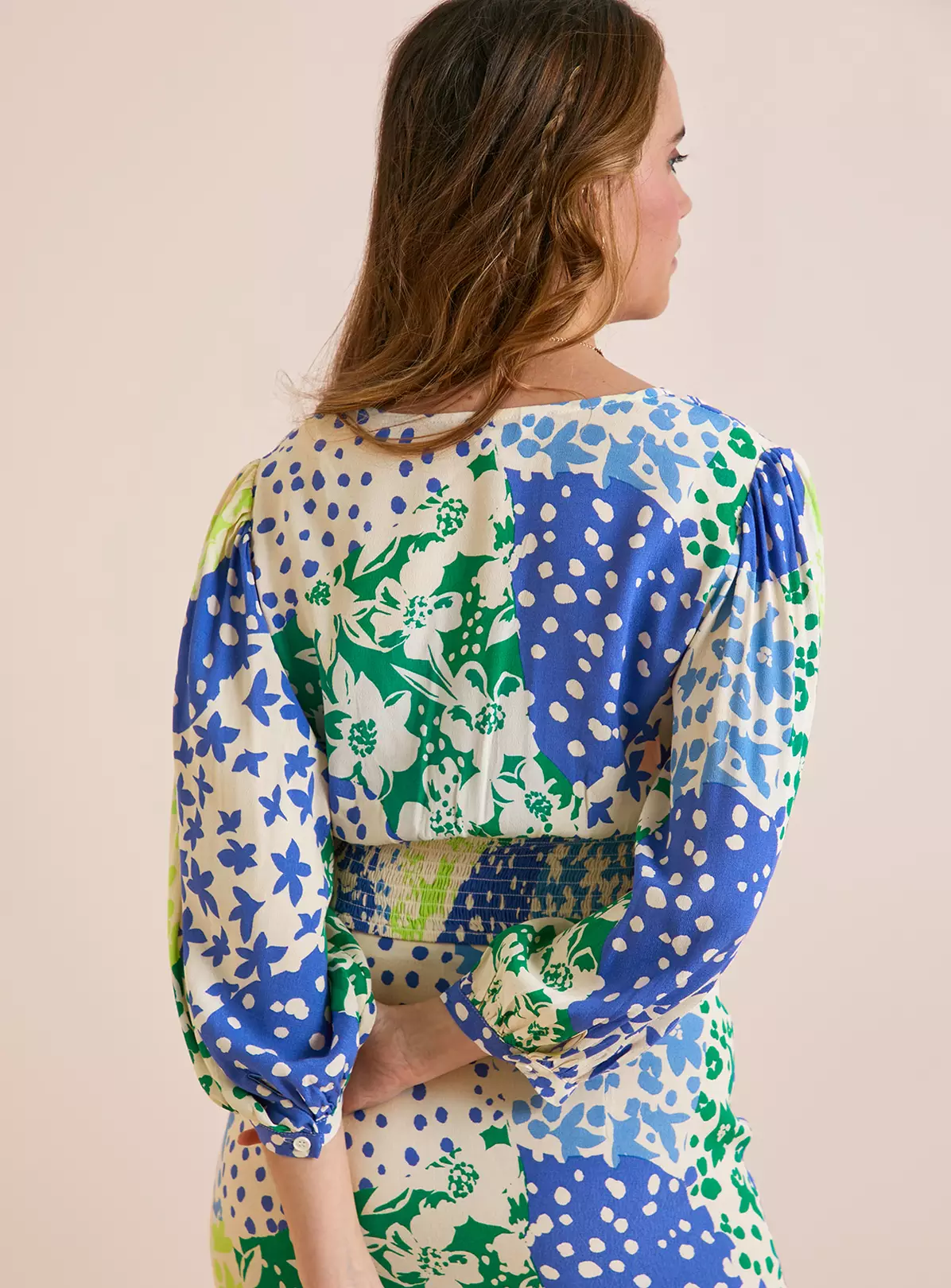 Everbelle Patchwork Floral Coord Bodice Top 14 2 Everbelle Patchwork Floral Coord Bodice Top 14 - Image 2