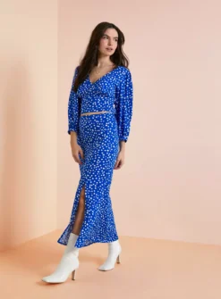 Everbelle Blue Dotty Coord Bodice Top 18 -Fit In Dress Sales tuc142231470 Multi20Coloured R Z001A