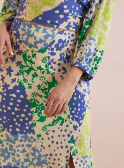 Everbelle Patchwork Floral Coord Side Split Midaxi Skirt 16