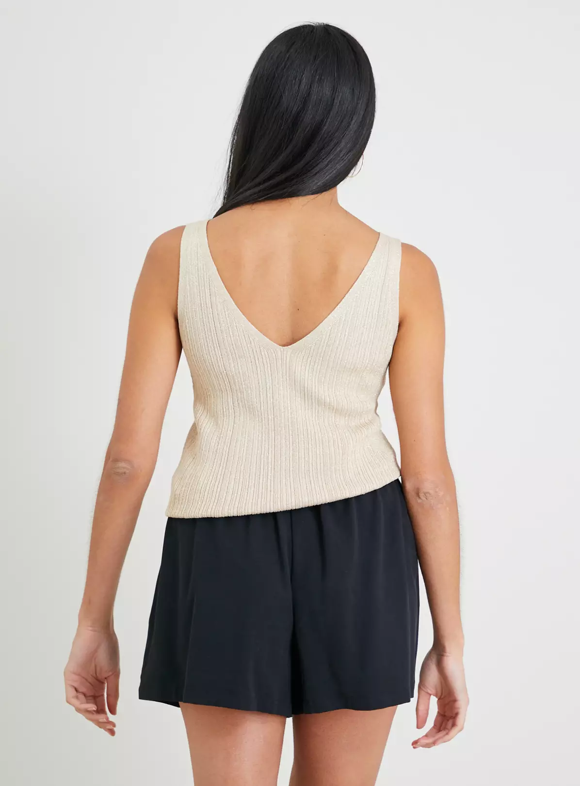 Gold Ribbed Glitter Vest Top 20 4 Gold Ribbed Glitter Vest Top 20 - Image 4