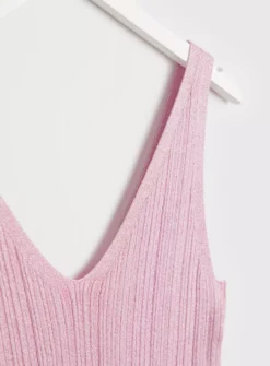 Pink Ribbed Glitter Vest Top 8 7 Pink Ribbed Glitter Vest Top 8 -Fit In Dress Sales tuc142249830 Pink R Z004A 1