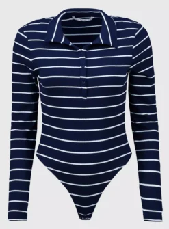 Navy Stripe Collar Bodysuit 20 6 Navy Stripe Collar Bodysuit 20 -Fit In Dress Sales tuc142353303 Multi20Coloured R Z003A