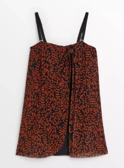 Brown Leaf Print Sarong Swim Dress 22 8 Brown Leaf Print Sarong Swim Dress 22 -Fit In Dress Sales tuc142358585 Black R Z003A