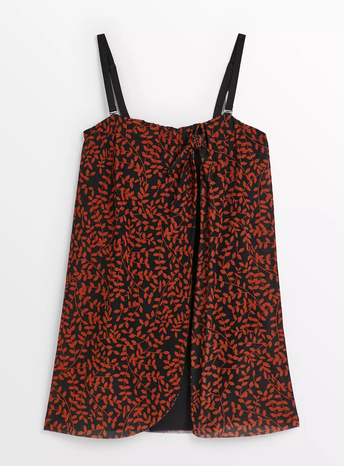 Brown Leaf Print Sarong Swim Dress 22 4 Brown Leaf Print Sarong Swim Dress 22 - Image 4