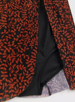 Brown Leaf Print Sarong Swim Dress 22 9 Brown Leaf Print Sarong Swim Dress 22 -Fit In Dress Sales tuc142358585 Black R Z004A