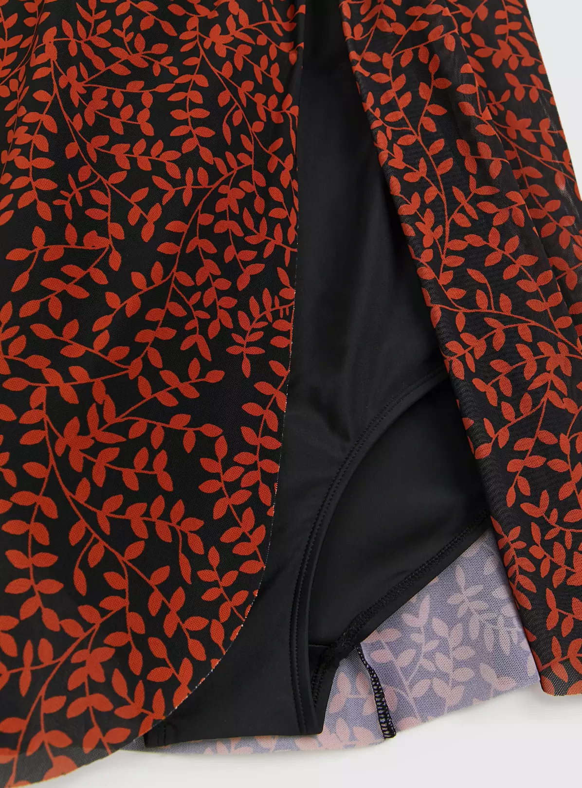 Brown Leaf Print Sarong Swim Dress 22 5 Brown Leaf Print Sarong Swim Dress 22 - Image 5