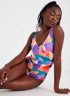Abstract Print Wrap Swimsuit18 8 Abstract Print Wrap Swimsuit18 -Fit In Dress Sales tuc142358841 Multi20Coloured R Z001A