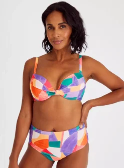 Pink Abstract Plunge Top 36DD -Fit In Dress Sales tuc142374569 Multi20Coloured R Z001A