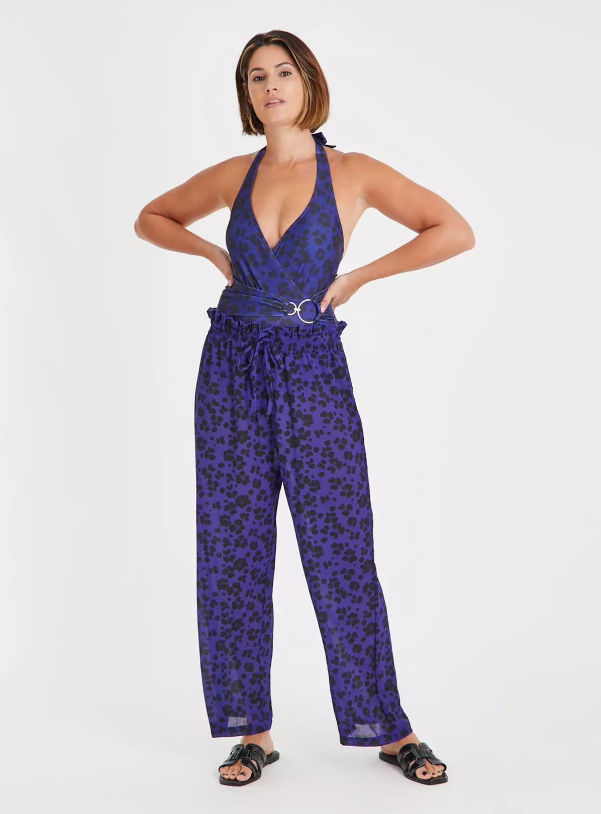 Blue Leopard Print Beach Trousers 24 4 Blue Leopard Print Beach Trousers 24 - Image 4