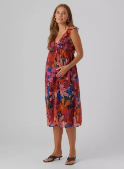 MAMALICIOUS Aprilia All Over Print Woven Midi Dress S/UK8 9 MAMALICIOUS Aprilia All Over Print Woven Midi Dress S/UK8 -Fit In Dress Sales tuc142524192 Pink R Z001A
