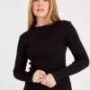 Black Long Sleeve Crew Neck Top 20