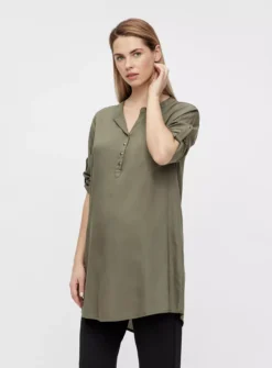 MAMALICIOUS Khaki Maternity & Nursing Tunic L/UK12 9 MAMALICIOUS Khaki Maternity & Nursing Tunic L/UK12 -Fit In Dress Sales tuc142547984 Green R Z001A