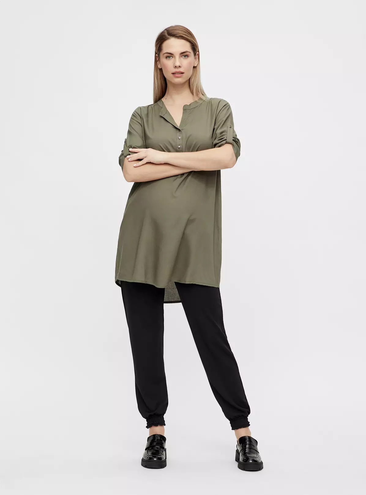 MAMALICIOUS Khaki Maternity & Nursing Tunic L/UK12 1 MAMALICIOUS Khaki Maternity & Nursing Tunic L/UK12