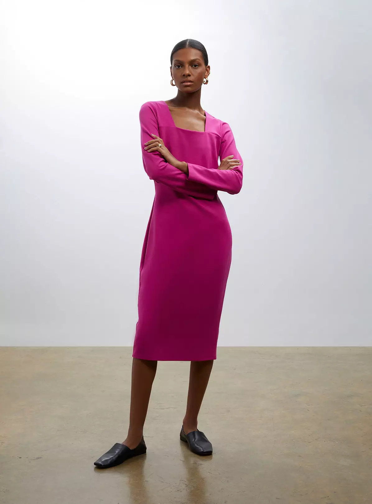 FINERY Fuchsia Pink Glain Ponte Jersey Dress 16 4 FINERY Fuchsia Pink Glain Ponte Jersey Dress 16 - Image 4