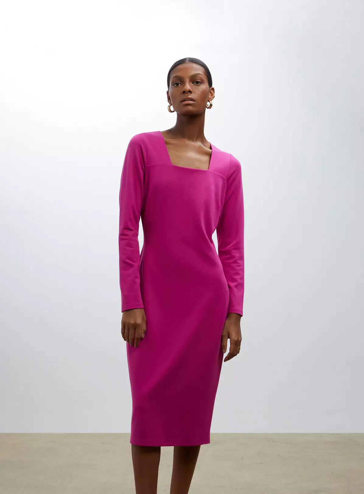FINERY Fuchsia Pink Glain Ponte Jersey Dress 16 1 FINERY Fuchsia Pink Glain Ponte Jersey Dress 16