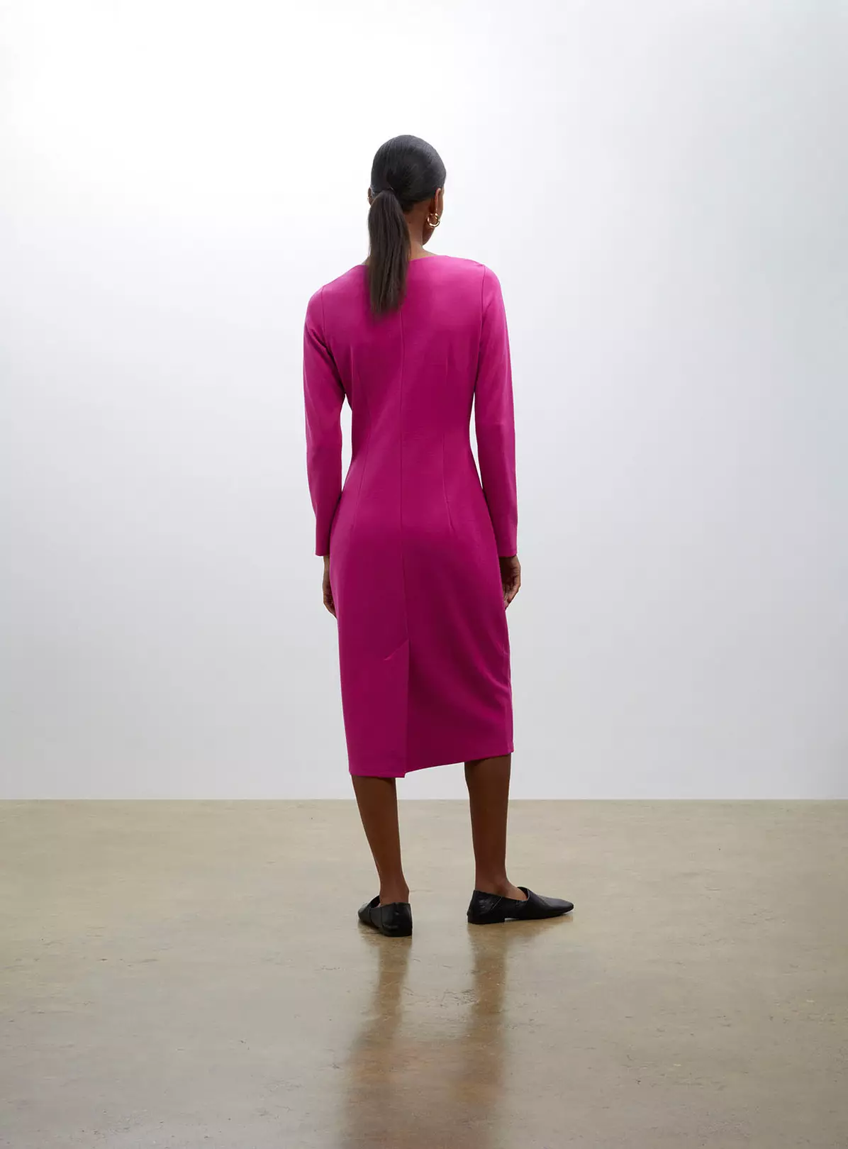 FINERY Fuchsia Pink Glain Ponte Jersey Dress 16 2 FINERY Fuchsia Pink Glain Ponte Jersey Dress 16 - Image 2