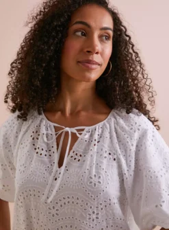 Everbelle White Broderie Mini Dress 18 6 Everbelle White Broderie Mini Dress 18 -Fit In Dress Sales tuc142750851 White R Z003A