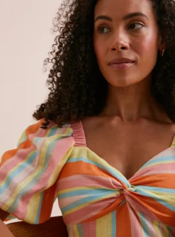 Everbelle Candy Stripe Knot Front Playsuit 16