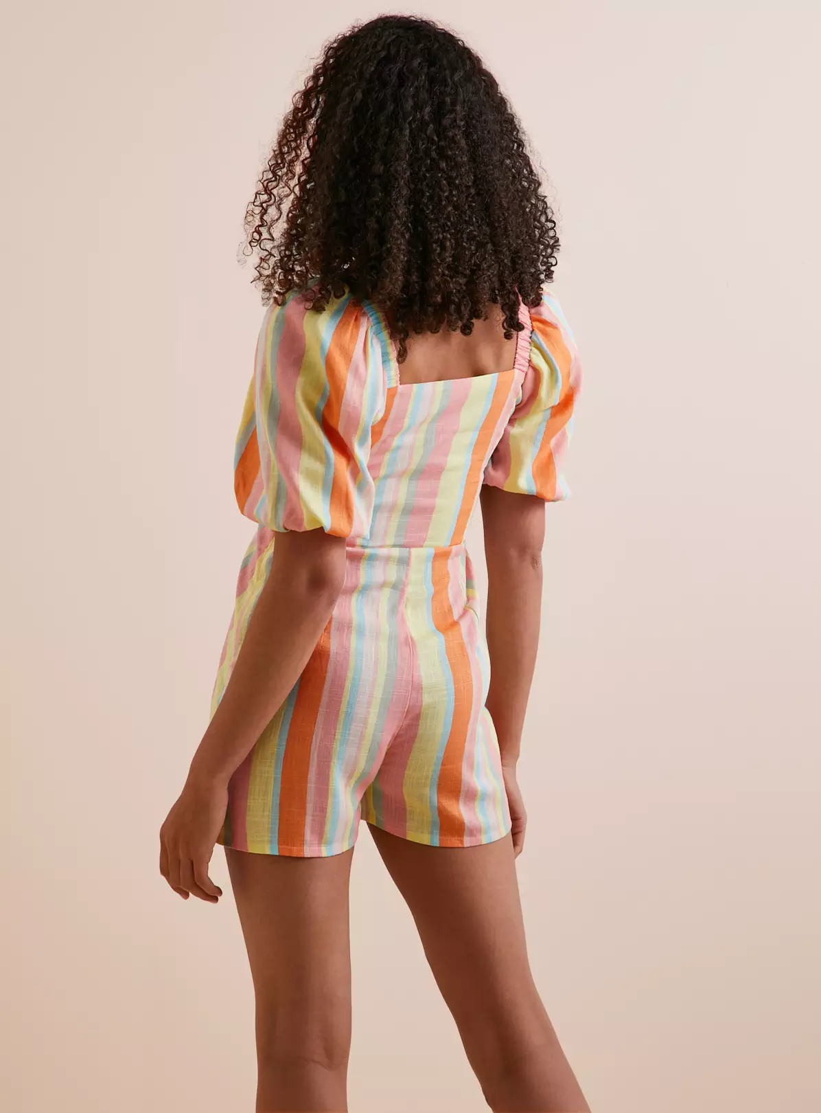 Everbelle Candy Stripe Knot Front Playsuit 16 3 Everbelle Candy Stripe Knot Front Playsuit 16 - Image 3