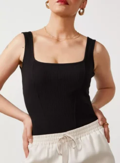 For All The Love Square Neck Contour Bodysuit 18 10 For All The Love Square Neck Contour Bodysuit 18 -Fit In Dress Sales tuc142758634 Black R Z004A