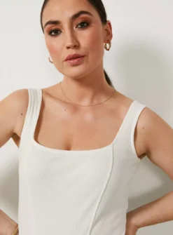 For All The Love Square Neck Contour Bodysuit 16 -Fit In Dress Sales tuc142758693 Cream R Z002A