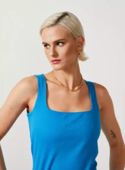 For All The Love Cotton Square Neck Midi Dress 16 -Fit In Dress Sales tuc142761673 Blue R Z002A 1