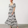 For All The Love Zebra Print Linen Midi Dress 18