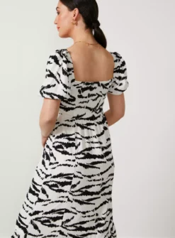For All The Love Zebra Print Linen Midi Dress 18 -Fit In Dress Sales tuc142762078 Mono R Z003A
