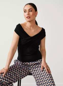 For All The Love Off The Shoulder Bardot Wrap Top 16 9 For All The Love Off The Shoulder Bardot Wrap Top 16 -Fit In Dress Sales tuc142762781 Black R Z001A