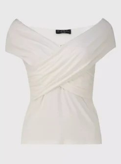 For All The Love Off The Shoulder Bardot Wrap Top 18 8 For All The Love Off The Shoulder Bardot Wrap Top 18 -Fit In Dress Sales tuc142762908 Cream R Z006A