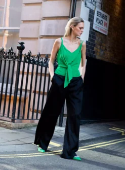 For All The Love Linen Blend Tie Front Cami 10 -Fit In Dress Sales tuc142764276 Green R Z001A 1