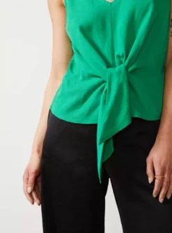For All The Love Linen Blend Tie Front Cami 10 -Fit In Dress Sales tuc142764276 Green R Z003A 1