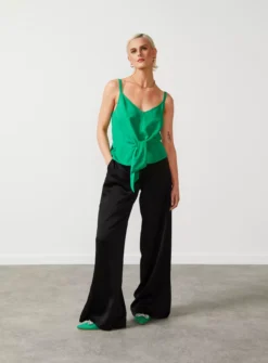 For All The Love Linen Blend Tie Front Cami 16 -Fit In Dress Sales tuc142764276 Green R Z006A