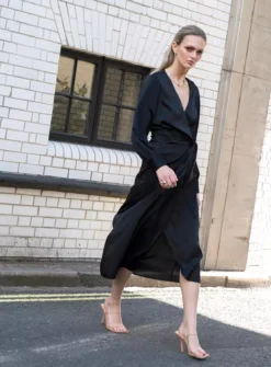 For All The Love Floaty Satin Wrap Midi Dress 18