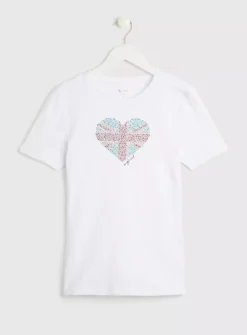 White Union Jack Heart T-Shirt - 12 -Fit In Dress Sales tuc142772209 White R Z003A