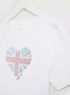 White Union Jack Heart T-Shirt - 12