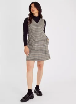 Check Ponte V Neckline Pinafore 18 8 Check Ponte V Neckline Pinafore 18 -Fit In Dress Sales tuc142795611 Multi20Coloured R Z001A