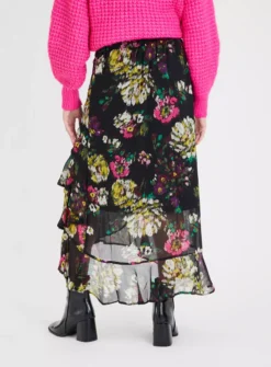 Floral Abstract Tiered Ruffle Midi Skirt 24 6 Floral Abstract Tiered Ruffle Midi Skirt 24 -Fit In Dress Sales tuc142878257 Multi20Coloured R Z004A