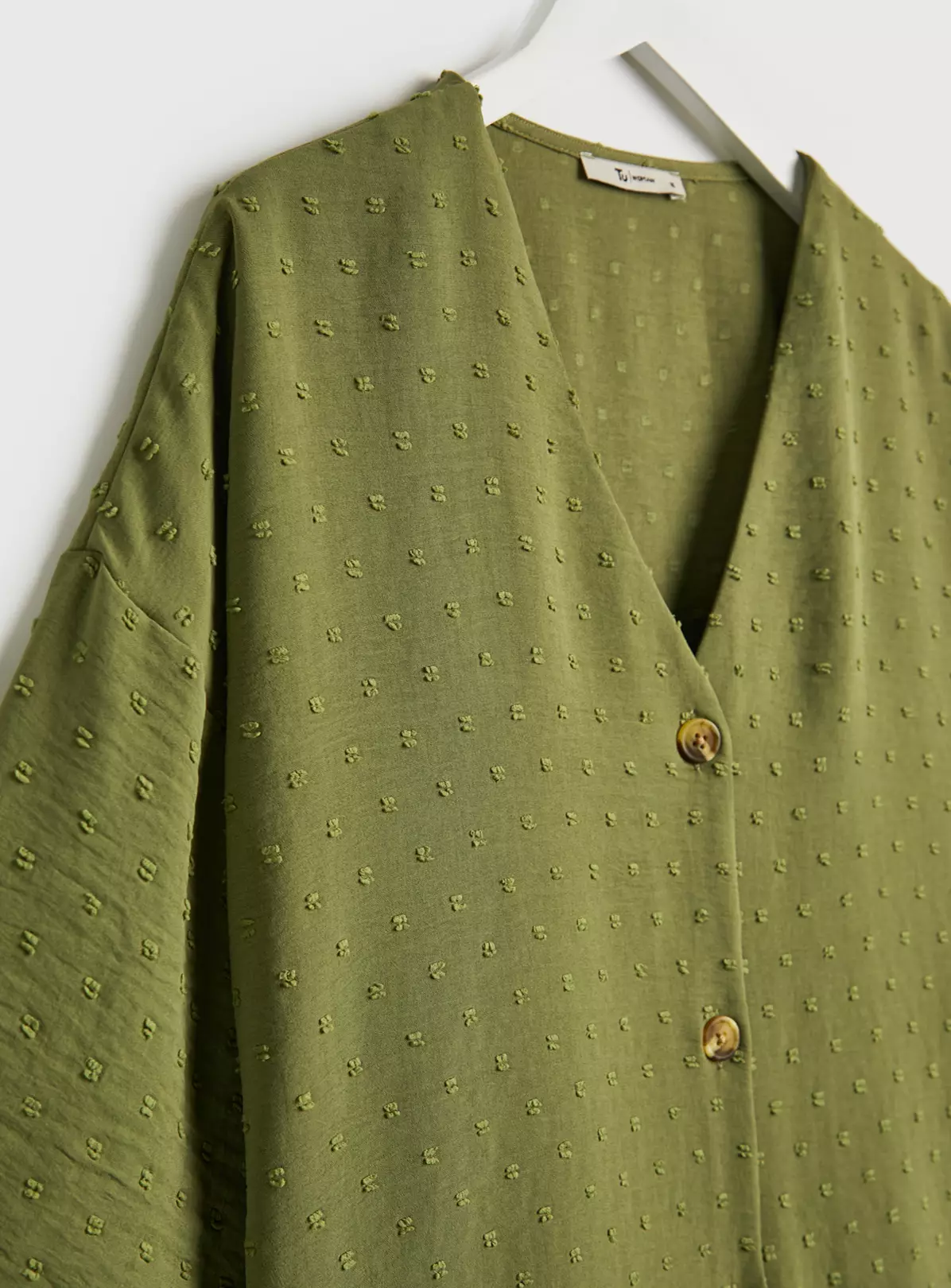 Green Collarless Boxy Fit Blouse - 20 4 Green Collarless Boxy Fit Blouse - 20 - Image 4