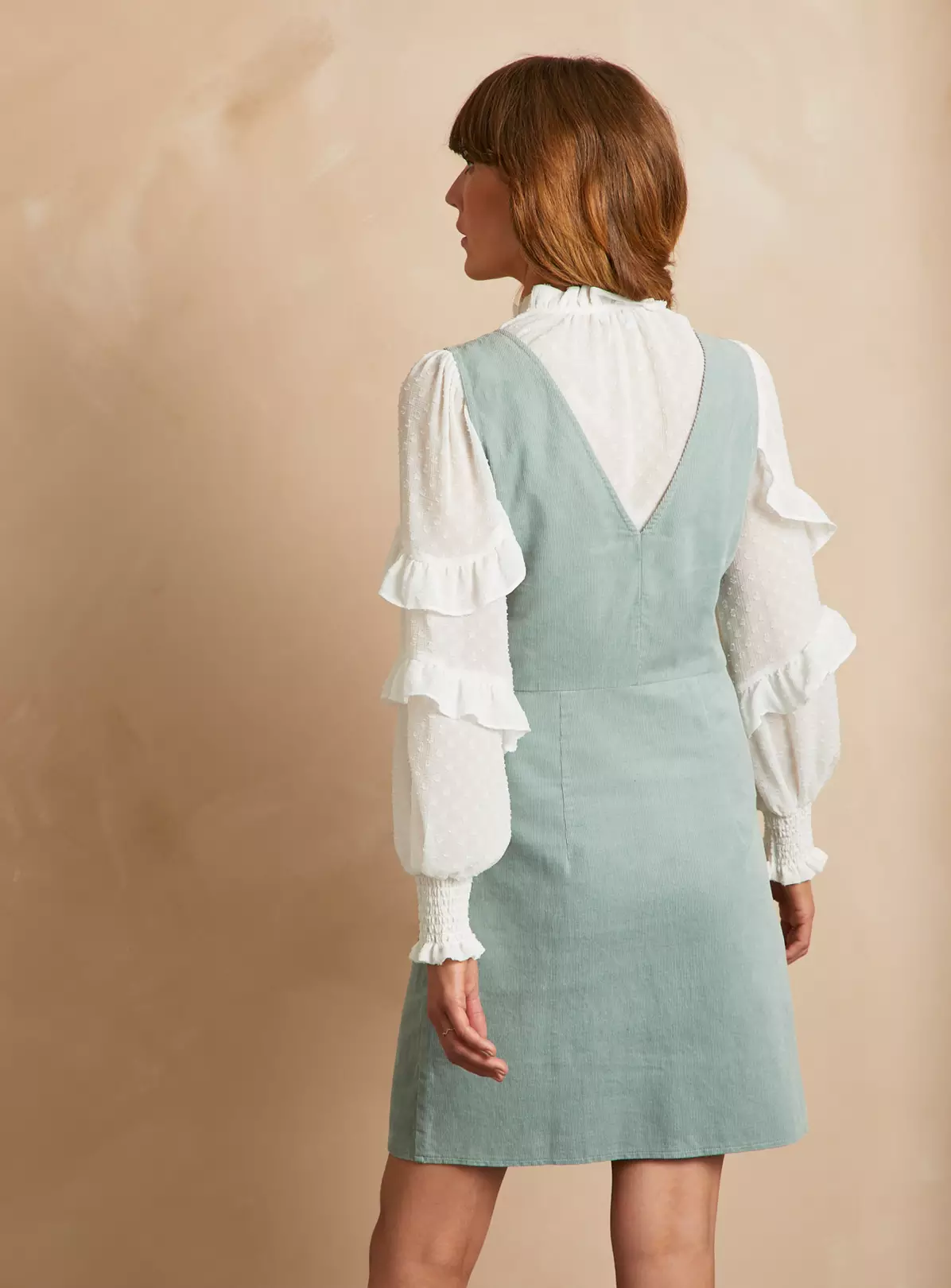 EVERBELLE Green Corduroy Pinny Mini Dress 8 3 EVERBELLE Green Corduroy Pinny Mini Dress 8 - Image 3