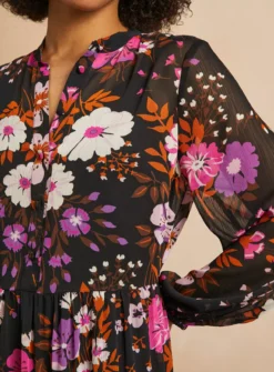 EVERBELLE Crinkle Chiffon Floral Maxi Dress 8