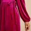 EVERBELLE Pink Velvet Wrap Dress 16
