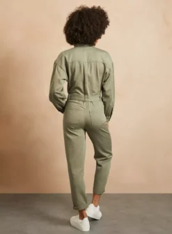 EVERBELLE Casual Jumpsuit Khaki Twill 16