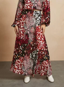 EVERBELLE Animal Print Maxi Skirt 18