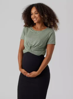 MAMALICIOUS Anli Two Function June Short Sleeve Jersey Top XL -Fit In Dress Sales tuc143042865 Green R Z001A 1