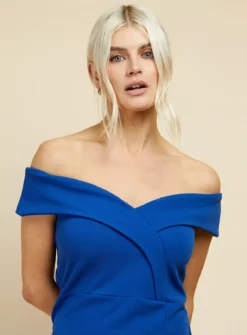 LITTLE MISTRESS Cobalt Bardot Maxi 10 -Fit In Dress Sales tuc143055789 Blue R Z005A 1