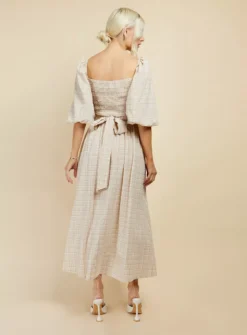 LITTLE MISTRESS Beige Check Midaxi 16